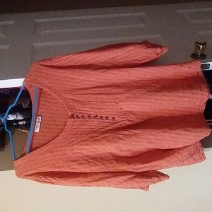 Orange linen smock